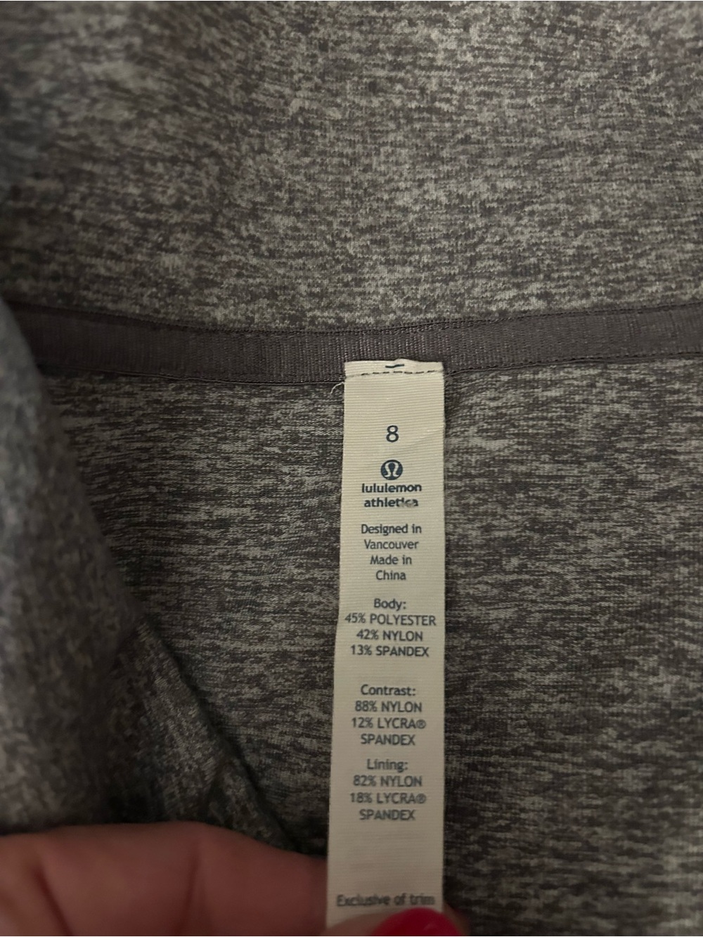 lululemon athletica Heathered Grey Full-Zip Utility Jacket size 8 - Picture 3 of 4